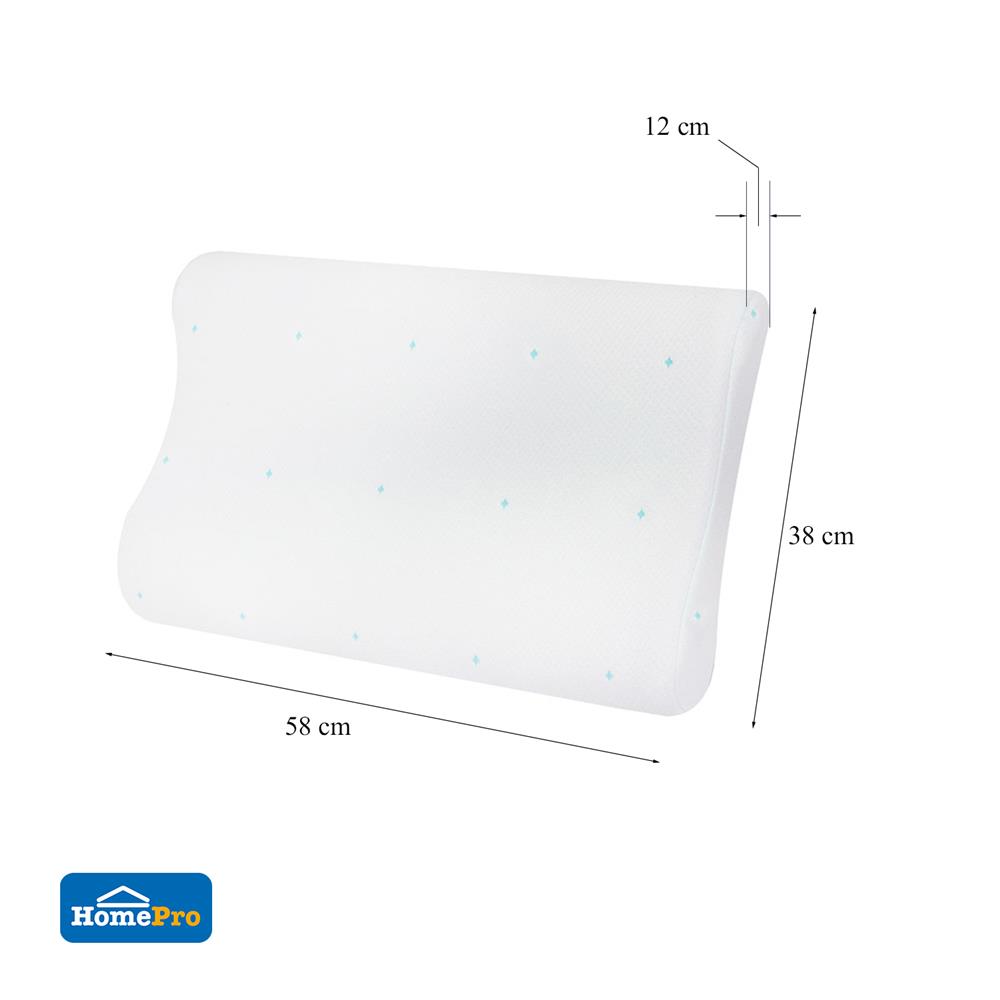 หมอนสุขภาพ เมมโมรี่โฟม HOME LIVING STYLE DENIS 58x38x12 ซม. สีขาว