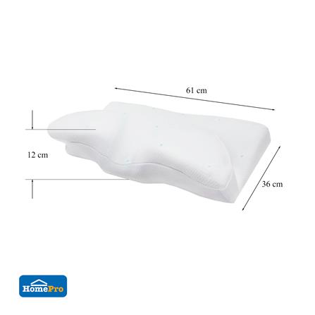 หมอนสุขภาพ เมมโมรี่โฟม HOME LIVING STYLE ALVIN 61x36x12 ซม. สีขาว_4