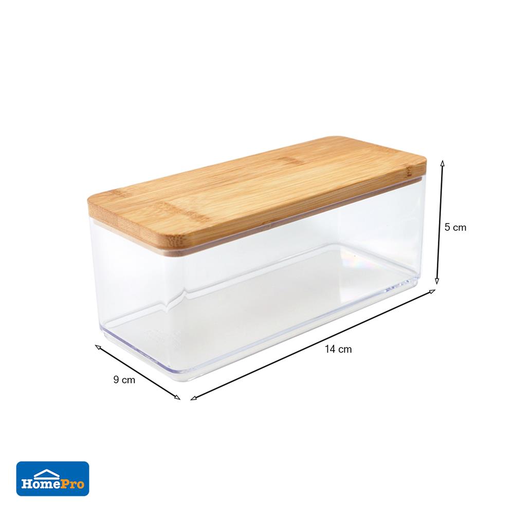 กล่องใสฝาไม้ STACKO MOKU BB01131 9x14x5 ซม.