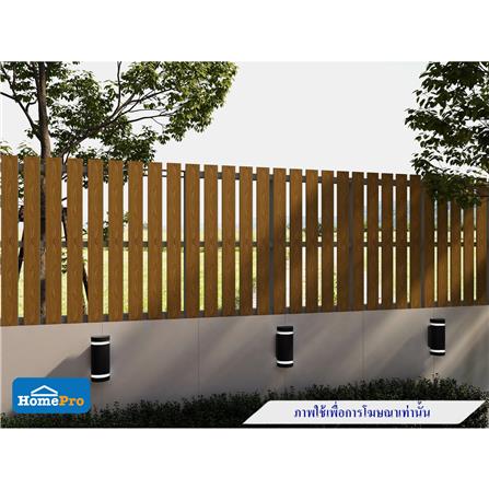 ไม้รั้ว หัวตัด ลายไม้  WATSADUNIYOM 9X150X1.3 ซม. สีไม้สัก_2