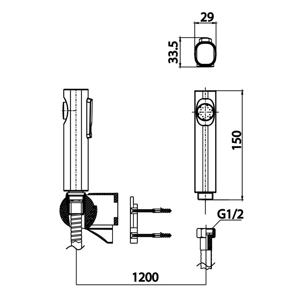 ชุดสายฉีดชำระ COTTO CT9911CR(HM) สีโครม