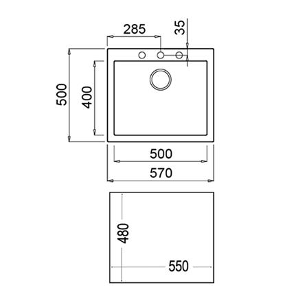 ซิงค์ฝัง 1หลุม TEKA FORSQUARE 50.40 TG แกรนิต สีดำ_3