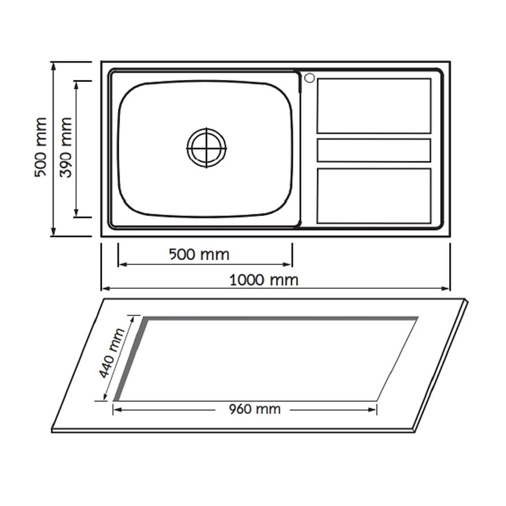 ซิงค์ฝัง 1หลุม 1ที่พัก AXIA OASIS100 สเตนเลส