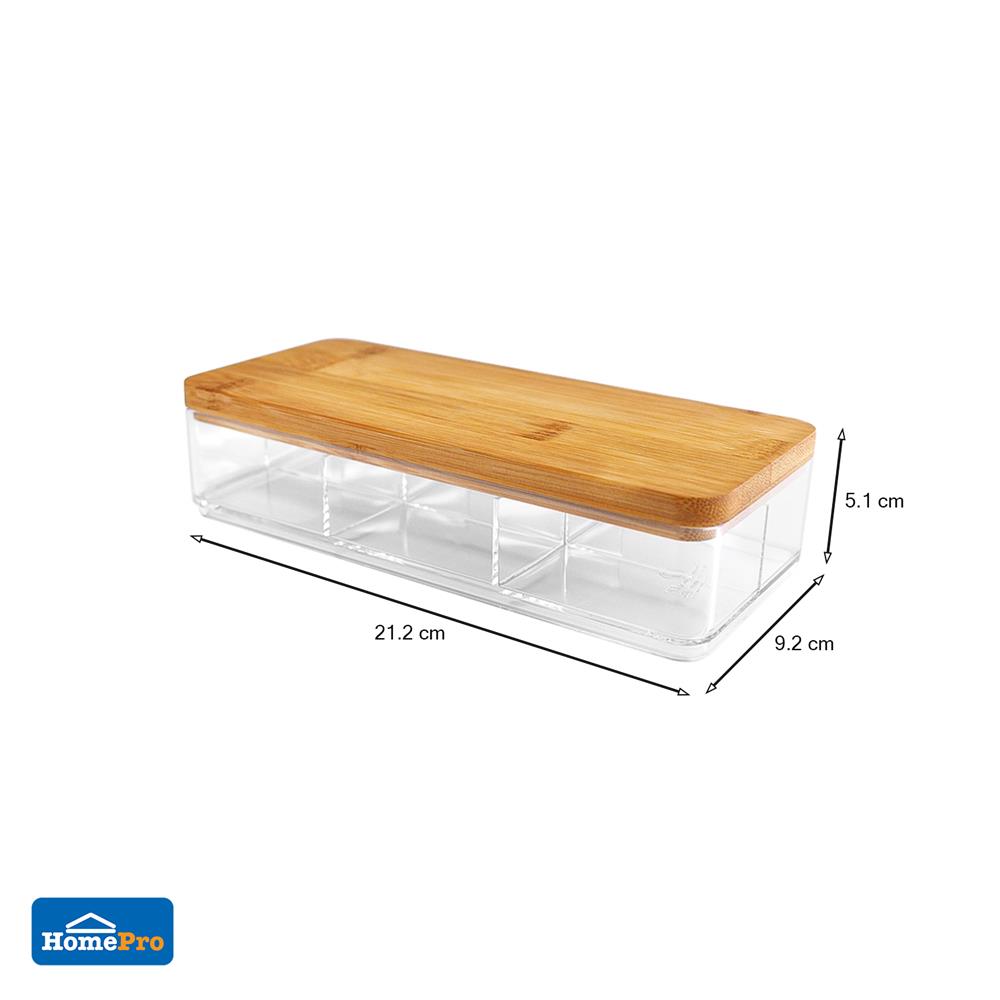 กล่องใสฝาไม้ STACKO MOKU BB01026 9.2x21.2x5.1 ซม.