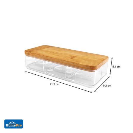 กล่องใสฝาไม้ STACKO MOKU BB01026 9.2x21.2x5.1 ซม._2
