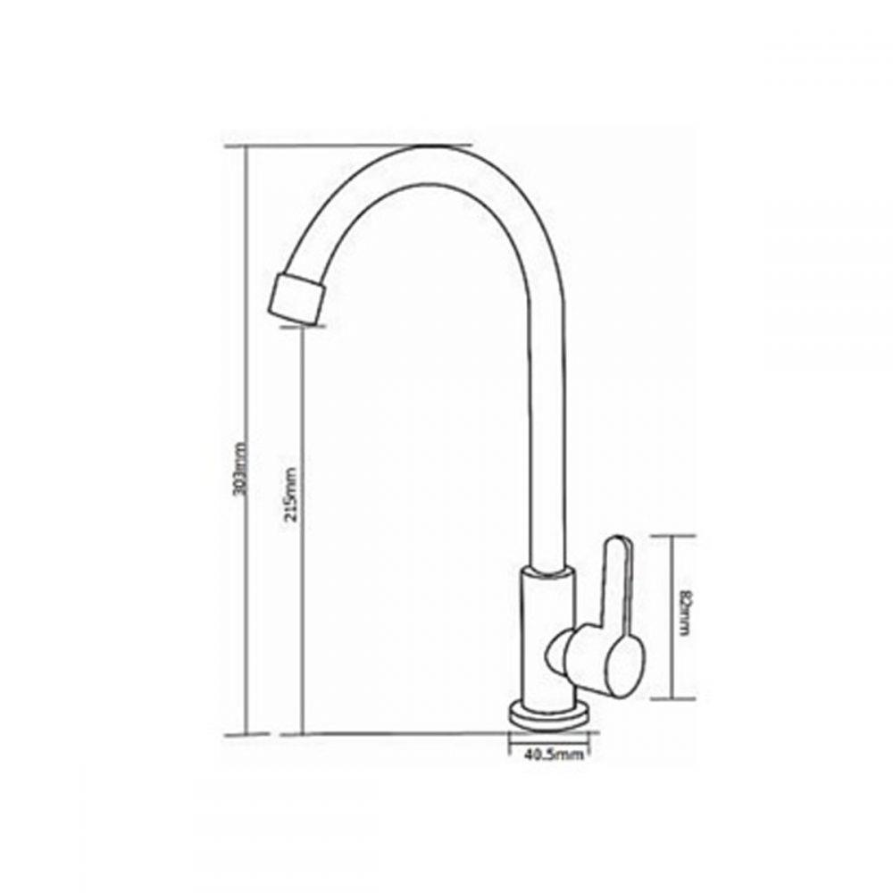 ก๊อกซิงค์เดี่ยวเคาน์เตอร์ RASLAND 3046655 สเตนเลส