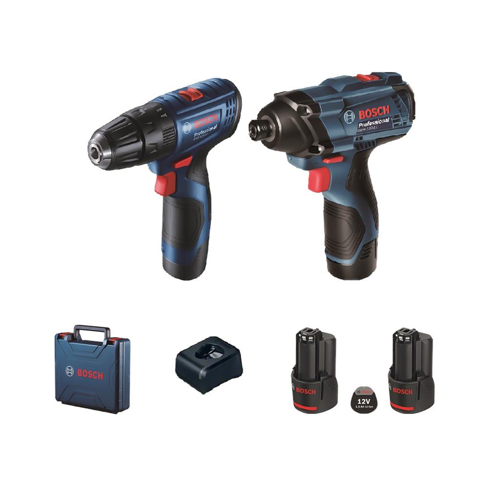 สว่านไร้สาย (พร้อมแบตเตอรี่) BOSCH GSB 120-LI + GDR 120-LI 12 โวลต์