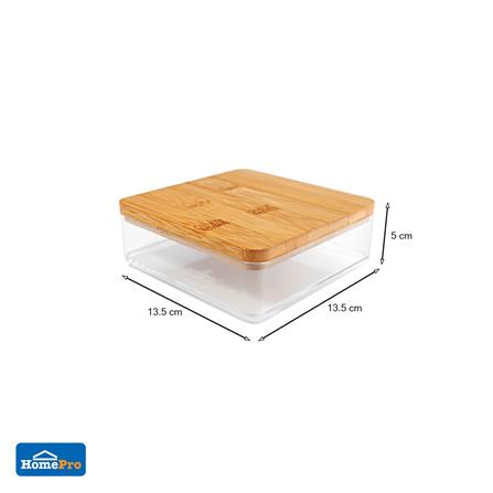 กล่องใสฝาไม้ STACKO MOKU BB01161 13.5x13.5x5 ซม._2