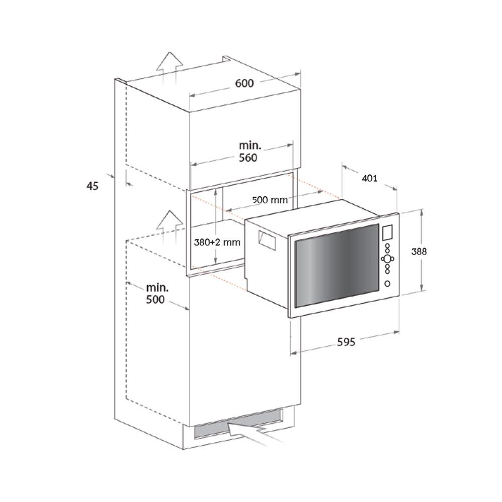 ไมโครเวฟฝังดิจิตอล AXIA INT25 MWG500