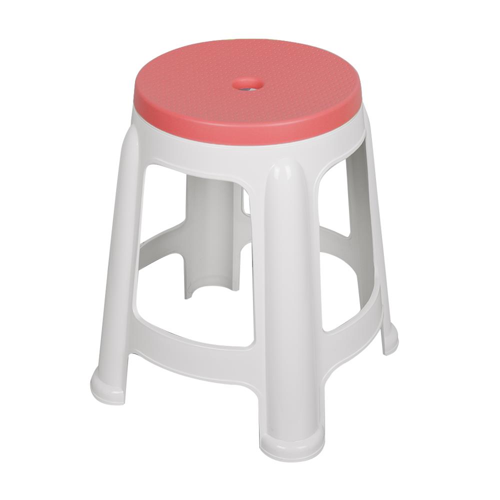 เก้าอี้พลาสติก ME LIVING STOOL สีขาว-ชมพู
