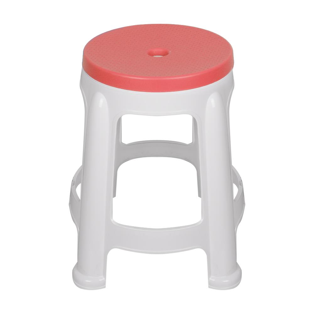 เก้าอี้พลาสติก ME LIVING STOOL สีขาว-ชมพู
