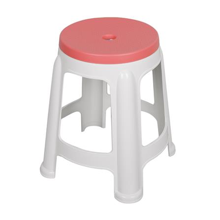เก้าอี้พลาสติก ME LIVING STOOL สีขาว-ชมพู_0
