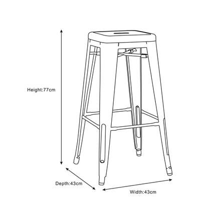 เก้าอี้บาร์สนามเหล็ก SPRING MAXX สีดำ_5