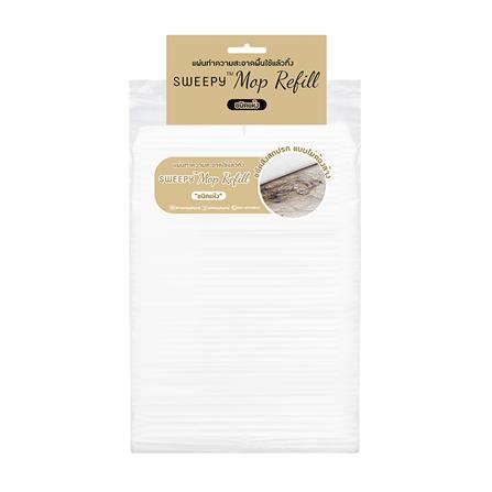 อะไหล่แผ่นทำความสะอาดพื้นชนิดแห้ง SWEEPY 30 แผ่น สีขาว_0