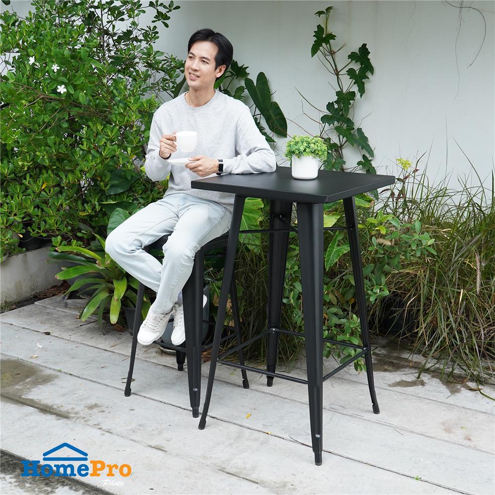 โต๊ะบาร์สนามเหล็ก SPRING MAXX สีดำ