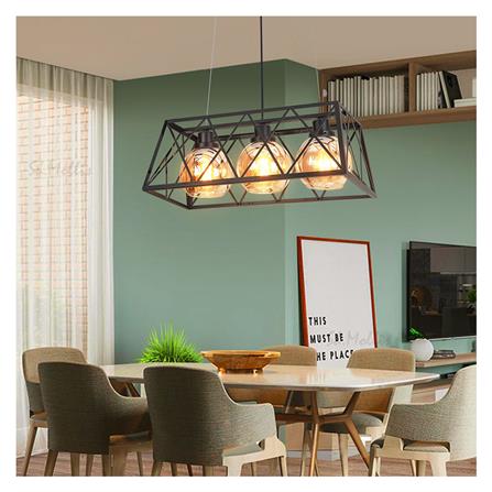 ไฟช่อ CST 6892-3 แก้ว/โลหะ/สีดำ/สีชา 3หัว_1