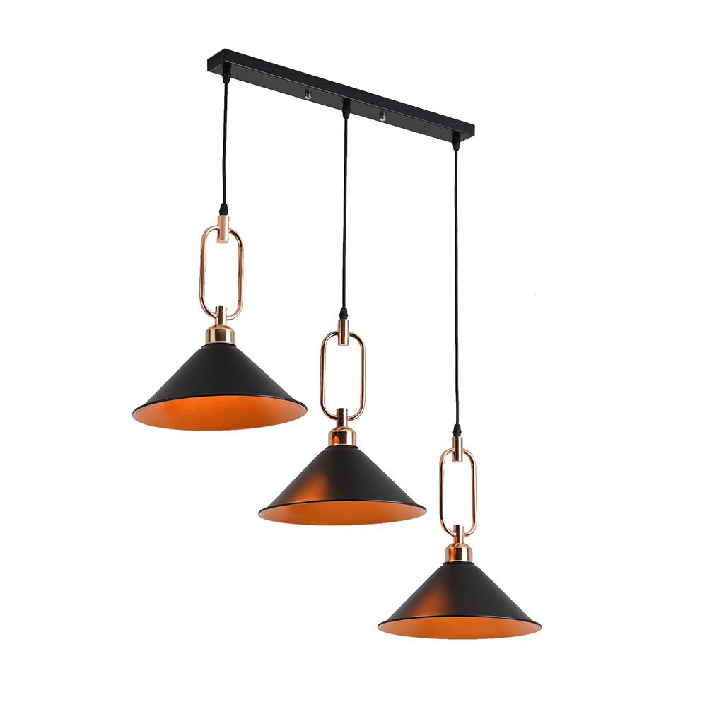 ไฟช่อ CST 6822-3 โลหะ/สีดำ/สีส้ม 3หัว