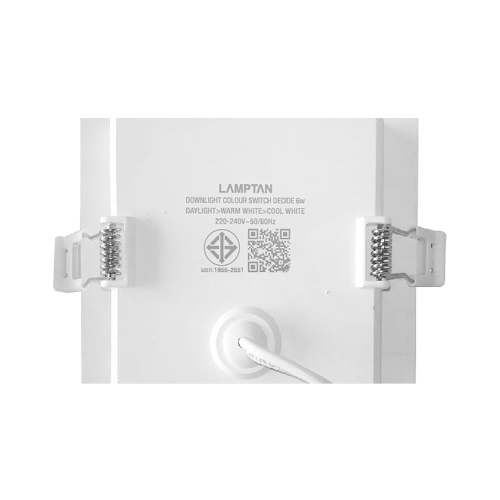ดาวน์ไลท์ LED LAMPTAN COLOUR SWITCH DECIDE 3 นิ้ว 6 วัตต์ DAYLIGHT/WARM WHITE/COOL WHITE สีขาว