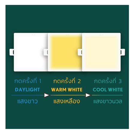 ดาวน์ไลท์ LED LAMPTAN COLOUR SWITCH DECIDE 3 นิ้ว 6 วัตต์ DAYLIGHT/WARM WHITE/COOL WHITE สีขาว_5