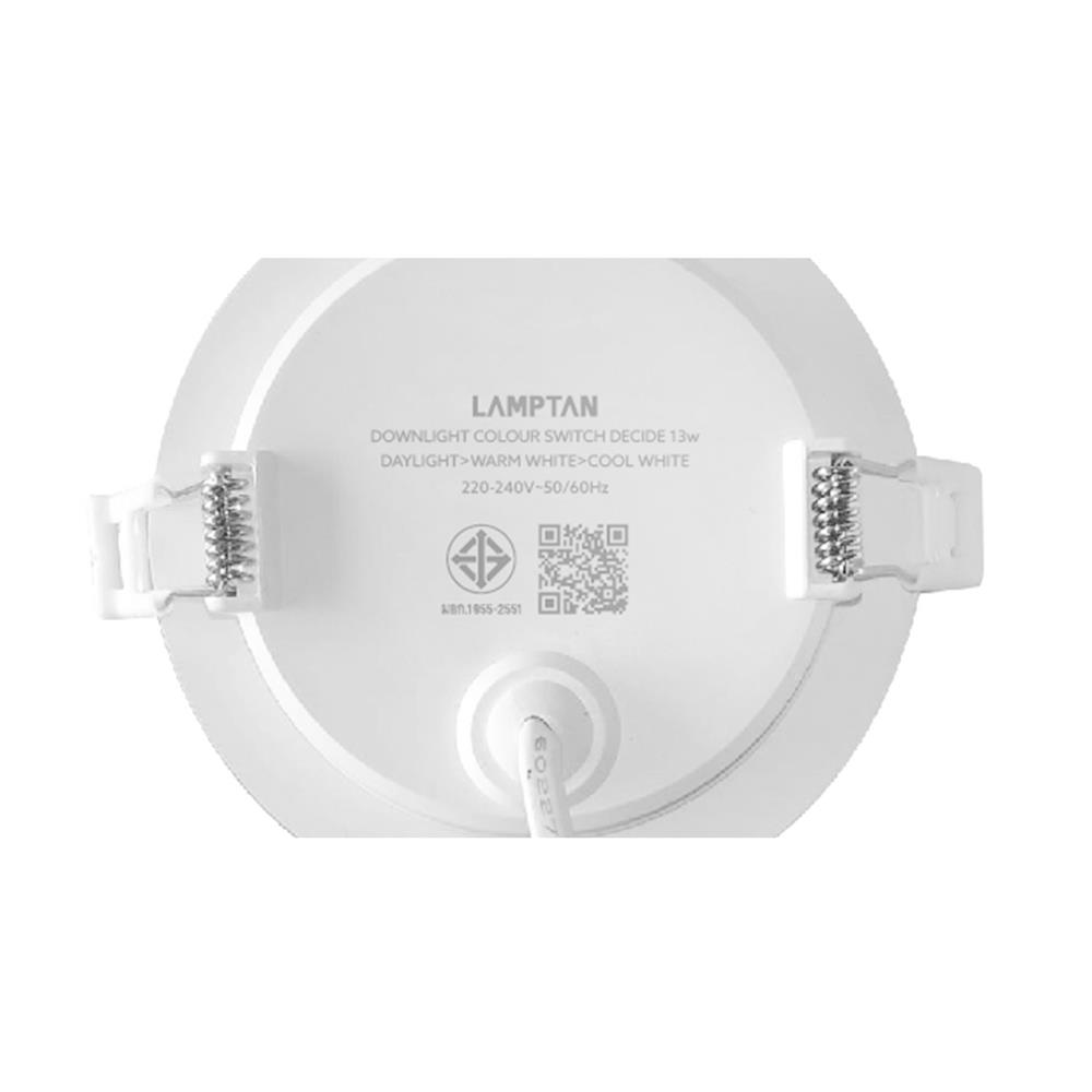 ดาวน์ไลท์ LED LAMPTAN COLOUR SWITCH DECIDE 4.5 นิ้ว 13 วัตต์ DAYLIGHT/WARM WHITE/COOL WHITE สีขาว