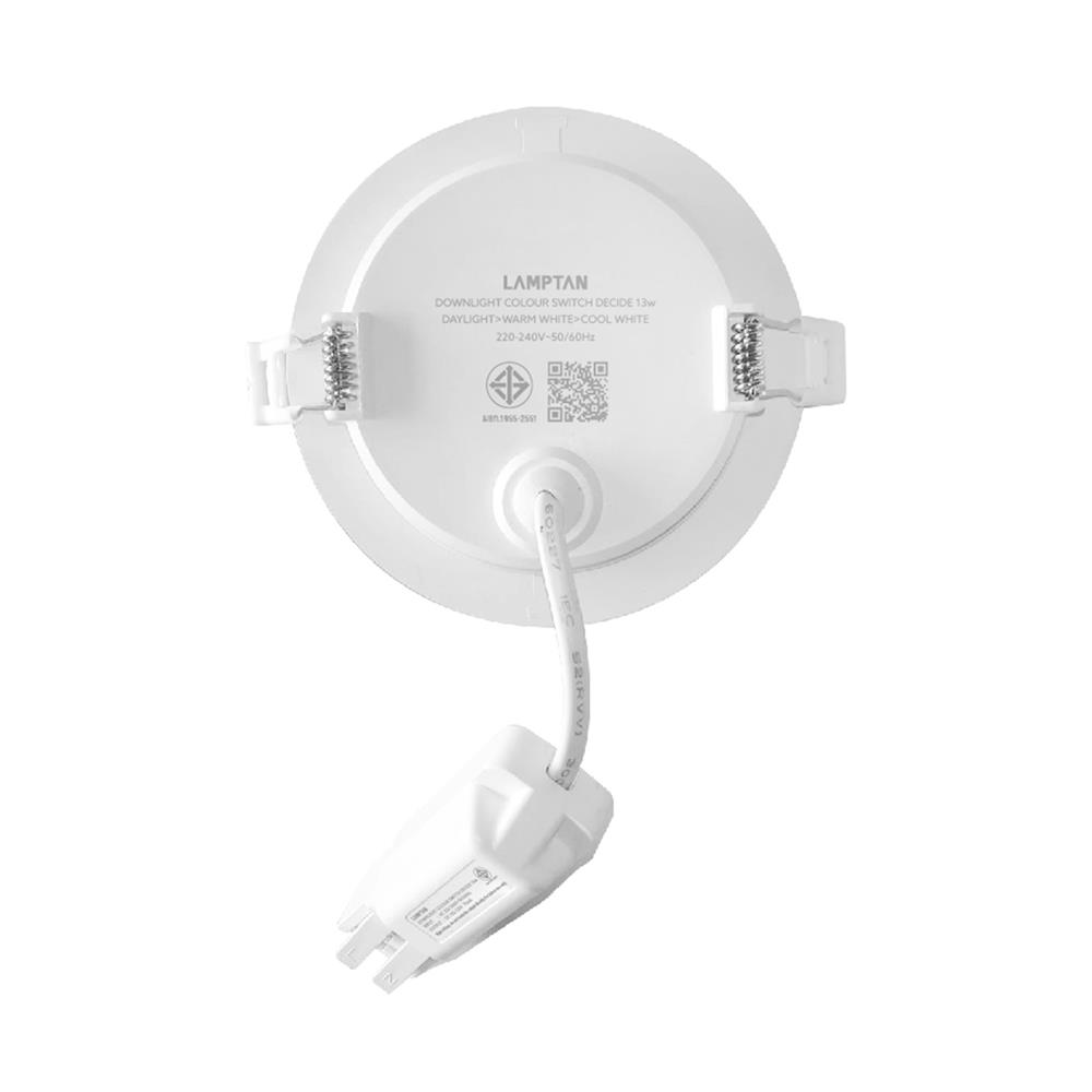 ดาวน์ไลท์ LED LAMPTAN COLOUR SWITCH DECIDE 4.5 นิ้ว 13 วัตต์ DAYLIGHT/WARM WHITE/COOL WHITE สีขาว