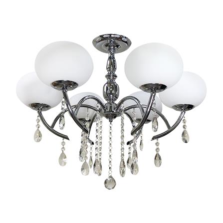 ไฟช่อ EVL HL-22017 6 หัว สีขาว/เงิน