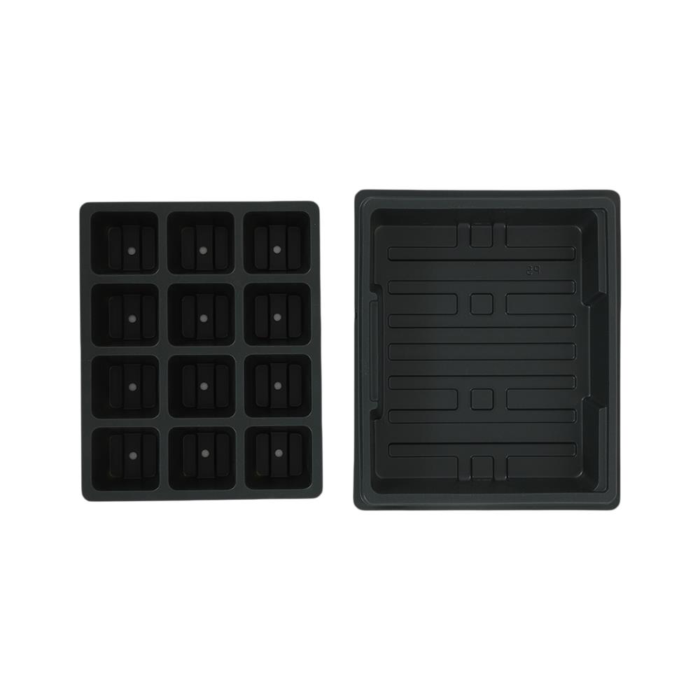 ถาดเพาะชำพร้อมฝาปิด SPRING 20x24 ซม. 12 หลุม สีดำ