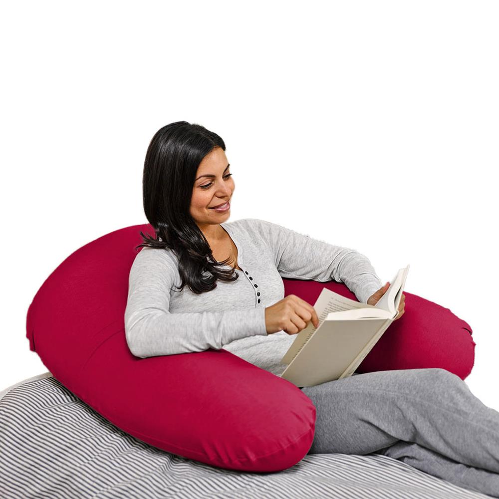 หมอนอิงตัว U YOGIBO SUPPORT 92x122 ซม. สีเลือดหมู