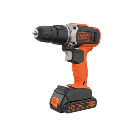 สว่านกระแทกไร้สาย (พร้อมแบตเตอรี่) BLACK&DECKER BCD704K-B1 20 โวลต์_0