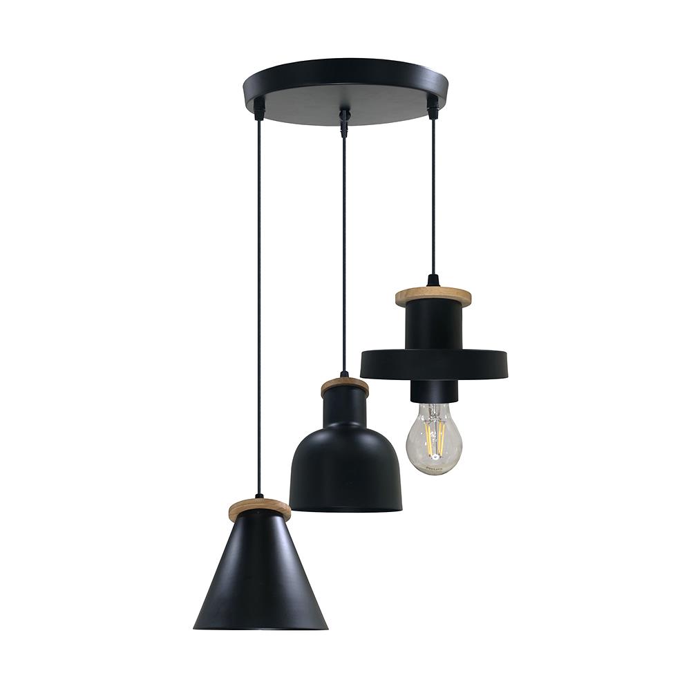 ไฟช่อ EVL HG-33001 3 หัว สีดำ