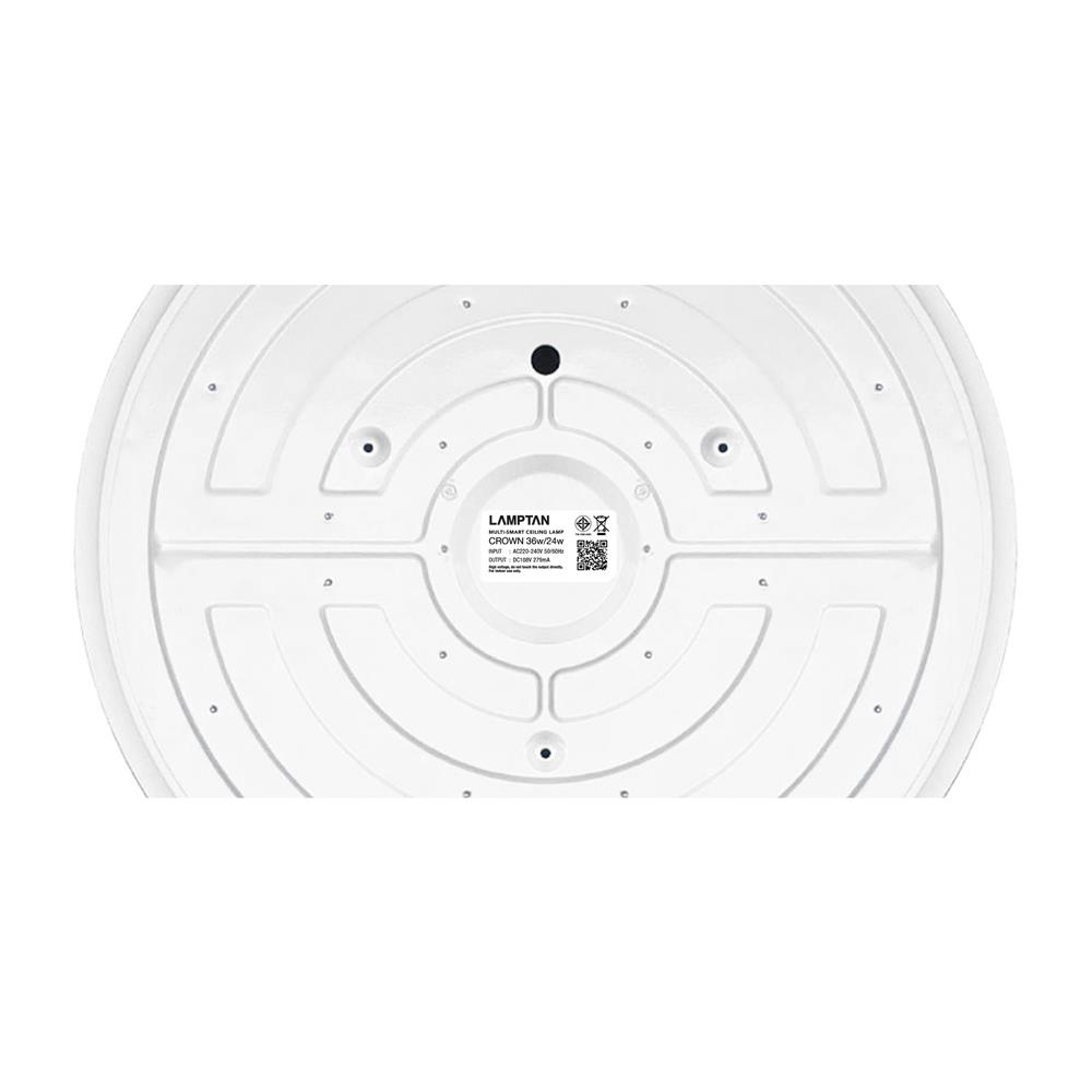 ไฟเพดาน LED LAMPTAN CROWN 17 นิ้ว 36 วัตต์ DAYLIGHT/COOL WHITE/WARM WHITE สีขาว