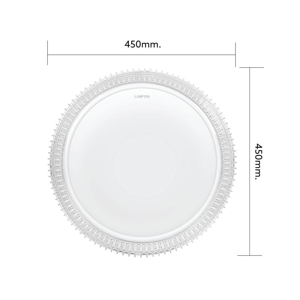 ไฟเพดาน LED LAMPTAN CROWN 17 นิ้ว 36 วัตต์ DAYLIGHT/COOL WHITE/WARM WHITE สีขาว