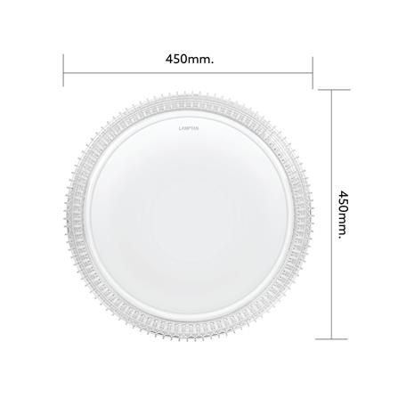 ไฟเพดาน LED LAMPTAN CROWN 17 นิ้ว 36 วัตต์ DAYLIGHT/COOL WHITE/WARM WHITE สีขาว_6