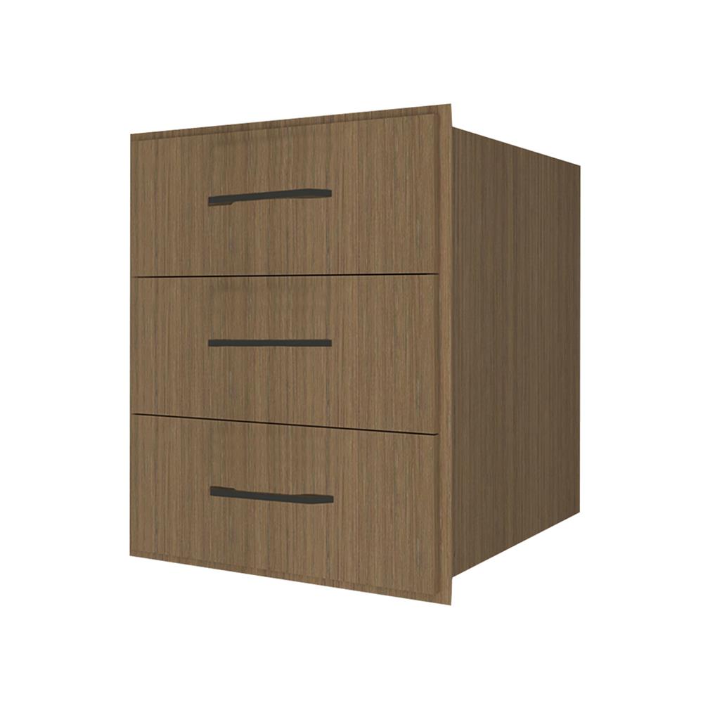 ตู้ลิ้นชัก 3 ชั้น PARAZZO ENZO มือจับดำ 50x60 ซม. สีช็อกโกแลต