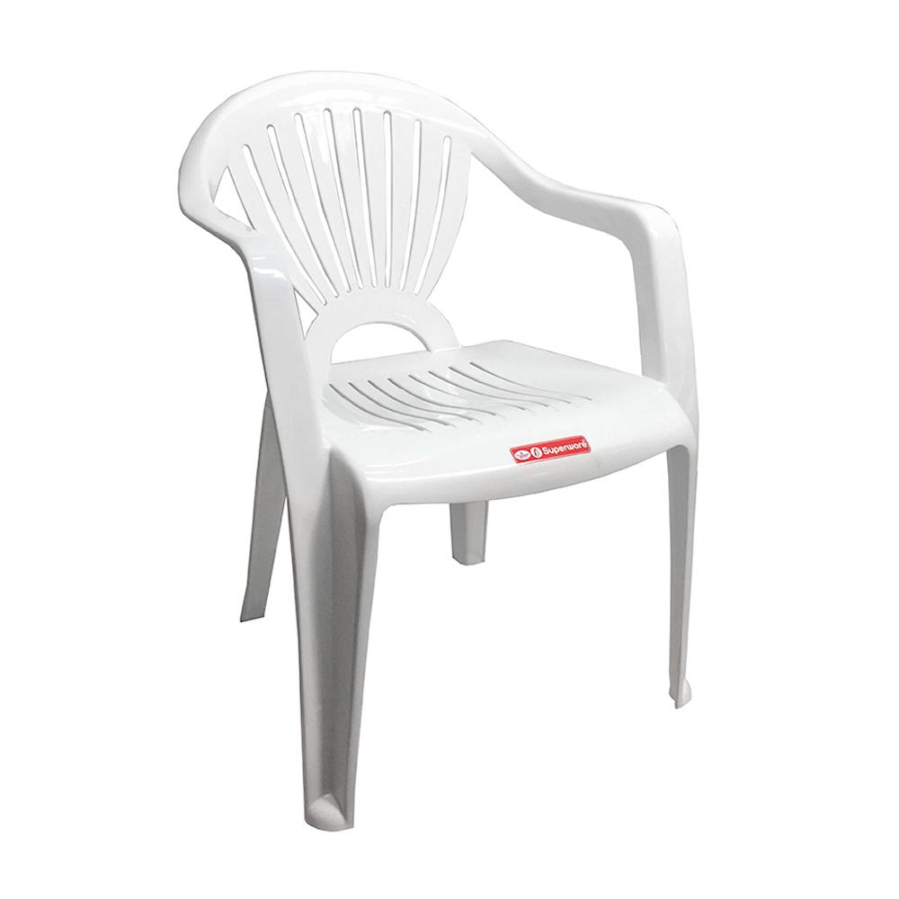 เก้าอี้พนักพิงท้าวแขน SUPERWARE CH-48 สีขาว