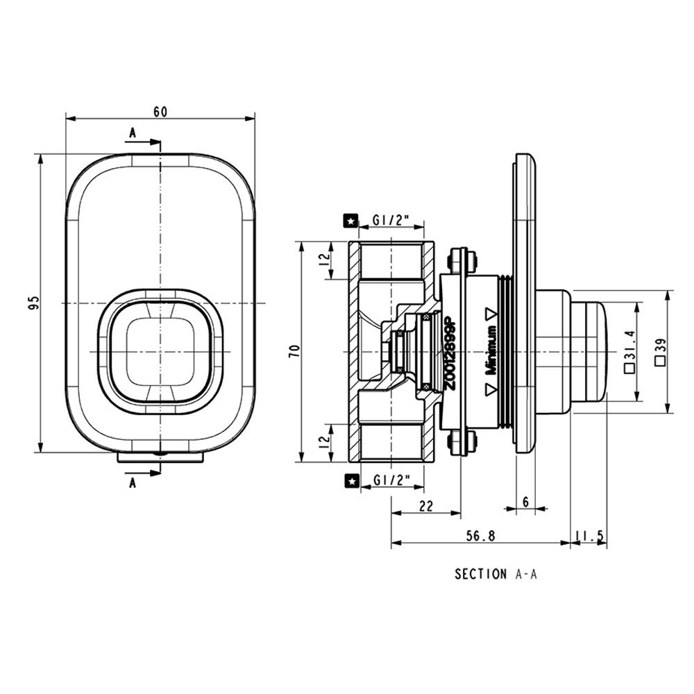 วาล์วฝักบัว แบบกด AMERICAN STANDARD A-2825-10BK สีดำ