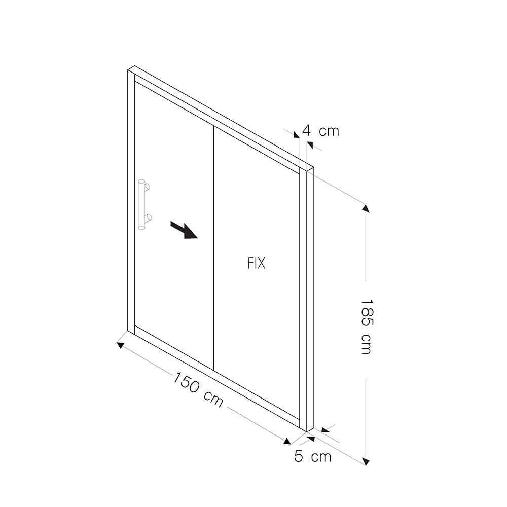ฉากกั้นอาบน้ำ I-SPA BD-SVE150185GWH 150x185 ซม.