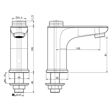 ก๊อกอ่างล้างหน้า AMERICAN STANDARD A-1823-10WT สีขาว_1