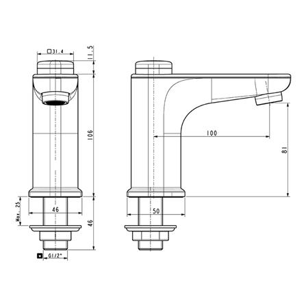 ก๊อกอ่างล้างหน้า AMERICAN STANDARD A-1823-10 สีโครม_1