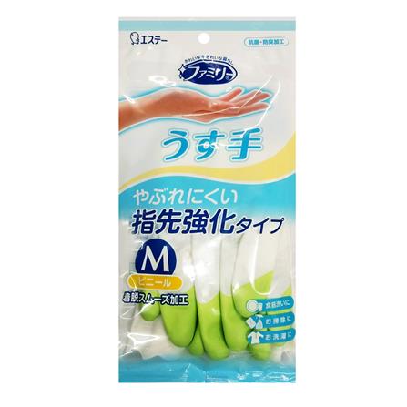 ถุงมือ PVC SHALDAN SIZE M สีขาว/เขียว_1