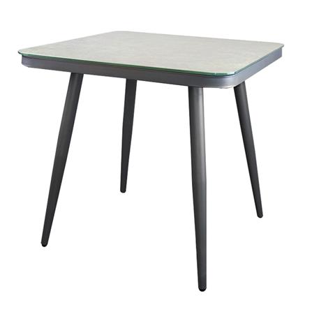 โต๊ะสนามกระจกเหลี่ยม FURINTREND AIRES-TABLE2 สีเทา
