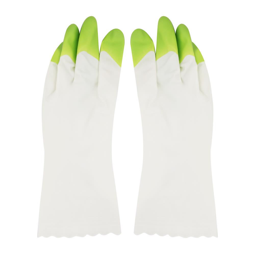 ถุงมือ PVC SHALDAN SIZE L สีขาว/เขียว