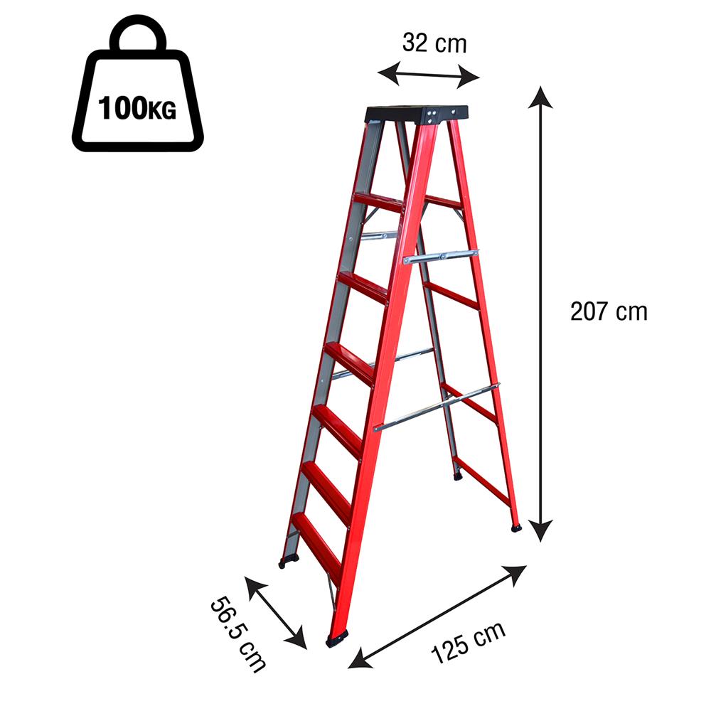 บันไดเคลือบสีแบบมีถาด MATALL 7 ขั้น