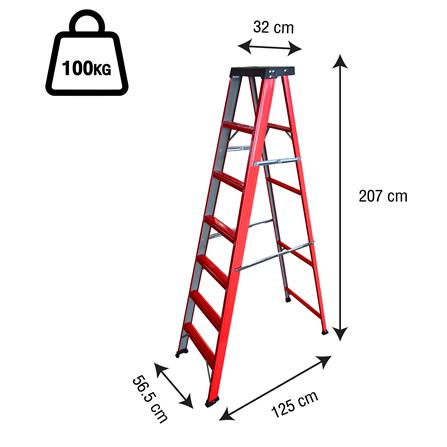 บันไดเคลือบสีแบบมีถาด MATALL 7 ขั้น_8
