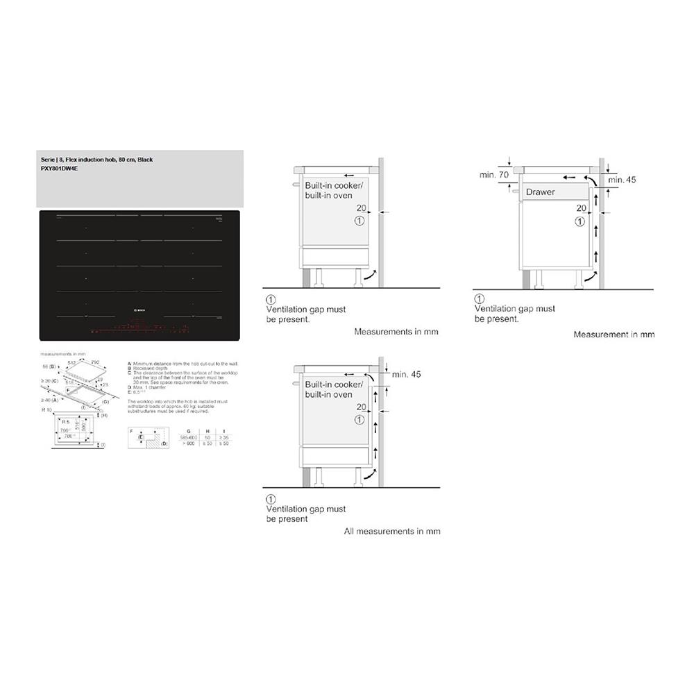 เตาฝังอินดักชัน BOSCH PXY801DW4E 80 ซม.