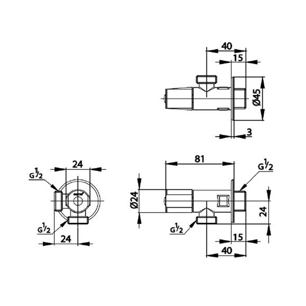 สต๊อปวาล์ว 2 ทาง COTTO CT1053N(HM)