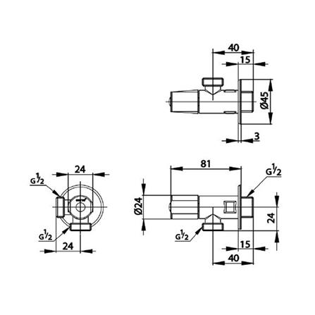 สต๊อปวาล์ว 2 ทาง COTTO CT1053N(HM)_1