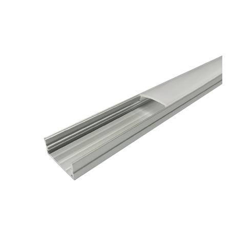รางไฟเส้นอะลูมิเนียมเหลี่ยมเล็ก L&E ALS1707 1 เมตร สีเทา