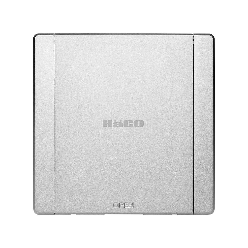 ชุดเต้ารับฝังพื้นอะลูมิเนียม HACO HBS103ZSL/PE2 สีเงิน