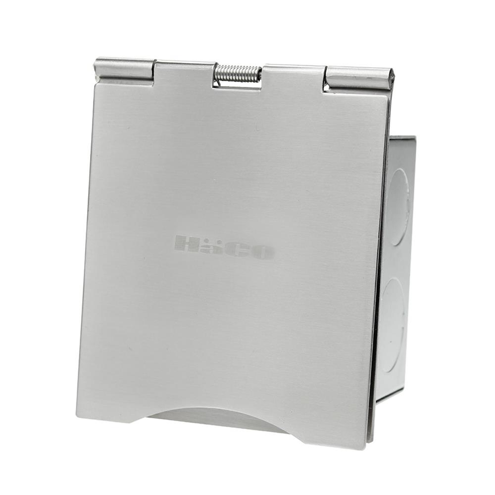 ชุดเต้ารับฝังผนังสเตนเลส HACO HBS-101S/TE1 สีเงิน